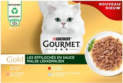 4x Purina Gold Malse Lekkernijen ( kip, rund, zalm en zeevis)