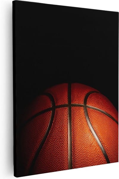 Artaza Canvas Schilderij Basketbal - 40x50 cm - Wanddecoratie Mancave - Muurdecoratie Kantoor - Schilderijen Op Canvas