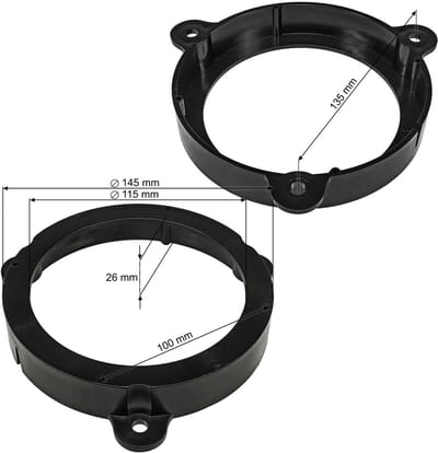 Luidspreker Ringen - Adapter Beugels - Auto Audio - Voor 130mm Luidsprekers - 17x17x4.6cm