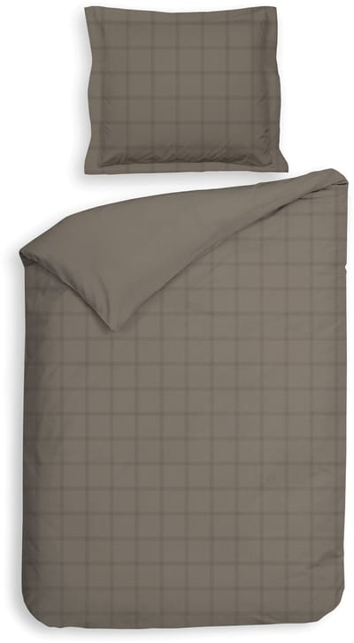 Heckettlane Dekbedovertrek Diamante - Bedlinnen - 140x200-220 cm - Eenpersoons - Taupe - Dekbedovertrek van 100% Katoen-Satijn