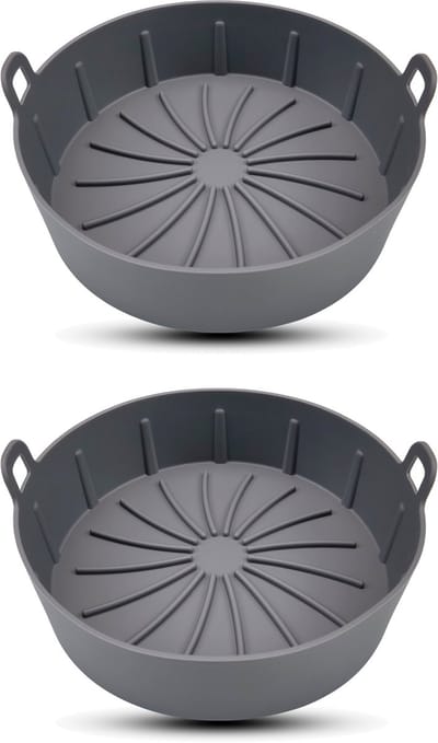 Bodo® Airfryer Bakje - Airfryer Accesoires - 2x 19 cm - Grijs