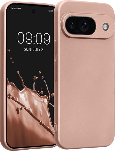 kwmobile metallic telefoonhoesje van TPU - geschikt voor Google Pixel 9 - Flexible case voor smartphone - In metallic roségoud
