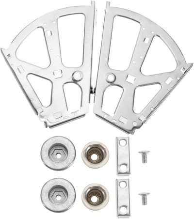 JHUBERS- Scharnieren Roestvrij Staal - Dubbellaagse Beugels - Schoenenrek Accessoires - Zilveren Scharnieren - Heavy Duty - Afmetingen 26 x 21 x 9 cm