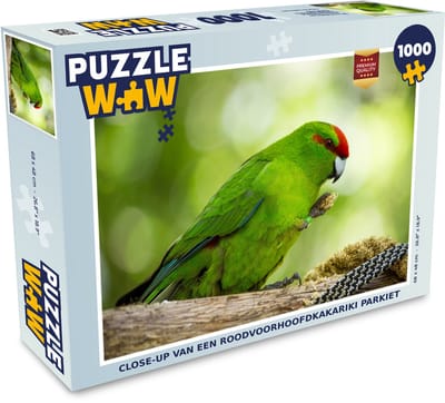 Puzzel Close-up van een Roodvoorhoofdkakariki parkiet - Legpuzzel - Puzzel 1000 stukjes volwassenen