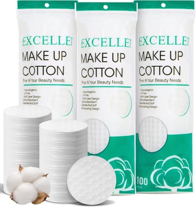 Ronde Katoenen Pads (300 stuks) - Zacht voor Gezicht, Ogen & Make-up Verwijderen