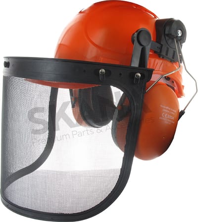 Ozaki Helm voor snijwerkzaamheden inclusief helm (EN397), geluidsreductie 30 dB (EN352-3) en gaasvizier (EN1731 S) met bescherming tot 5,1 m/s (snijden)