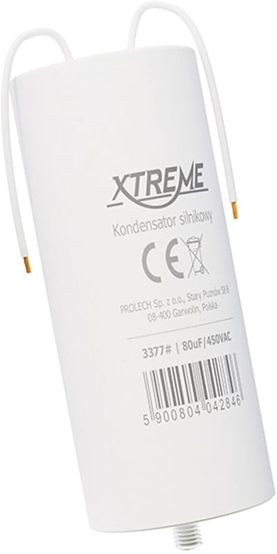 XTREME Motorcondensator 80µF 450V AC - Condensator met Kabels - Start/Bedrijf