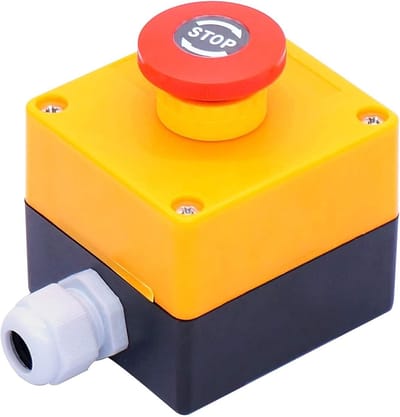 Noodstop Drukknop - Schakelaar Station - Veiligheid Bediening - 1 NC 1 NO Contact - 40mm Paddestoel - Rood