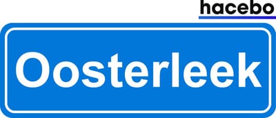 Hacebo - Plaatsnaam Sticker - 29x10 CM - Oosterleek sticker - Verkeersborden sticker - grappige cadeaus - Oosterleek