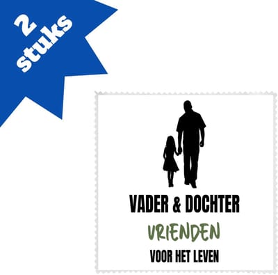 Akyol - vader en dochter brillendoekjes - Liefde - vrienden - verjaardagscadeau - cadeau voor vader/dochter - gift - kado - 17,8 bij 17,8 cm - 2 stuks