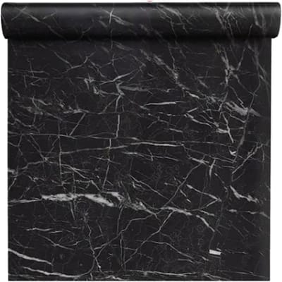 Papier peint Marbrure Noir Auto-adhésif 40x300cm pour Bureau Décoration Intérieure black