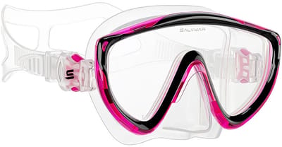 Salvimar Ray Duikmasker Transparant,Zwart,Roze Man,Vrouw