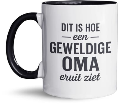 NietMokken.nl - Grootmoeder Mok – Geweldige Oma – Grappig beker cadeau voor oma – Perfect voor oma-dag, verjaardag of zomaar – 325 ml keramiek – Aan beide zijden bedrukt – Vaatwasser- en magnetronbestendig