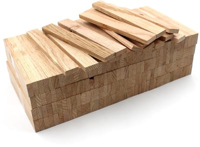 80 x houten stroken 22 x 8 x 160 mm, rood eiken, losse knutselblokken voor knutselen, sticks (rood eiken, 22 x 8 mm)
