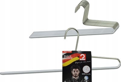 [Set van 10] MAWA KH35 - de perfecte 'ECO & SKIN friendly' pantalonhanger / broekhanger! met speciale zilveren anti-slip coating ideaal voor broeken, shawls en accessoires