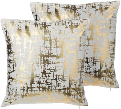 GARDENIA - Sierkussen set van 2 - Goud - 45 x 45 cm - Katoen