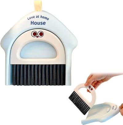 Dailygoods- Veegset met Schep - Tafelbezem - Handveger - Stevig PET-materiaal - Effectieve Reiniging - Voor Kleine Ruimtes - Veegborstel