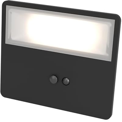 Zwarte LED Solar Wandlamp Buiten met Bewegingsmelder - Zonne-energie, IP44, 860 Lm