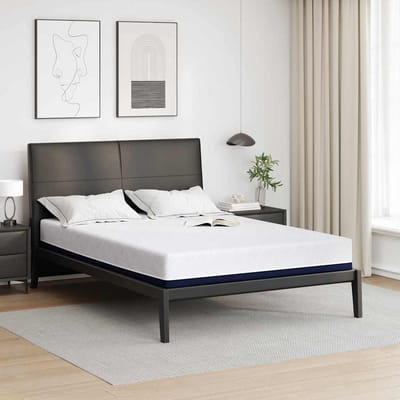 vidaXL - Matras - Wit - en - Blauw - 140 - x - 190 - cm - Jacquard - stof
