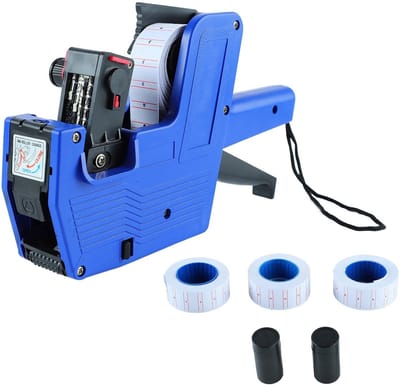 Dailygoods- Etikettenmachine 8 Cijfers - Labelmaker - Dymo Labels - Prijs/Nummer Tag Maker - Kunststof - Inclusief 3 Rollen Papier