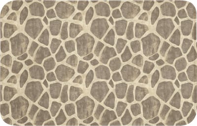 Badmat 80x50 cm - Antislip - Giraf - Patroon - Beige - Bruin - Badmatten voor badkamer - Badkamermat - Douchemat - Badkamer mat