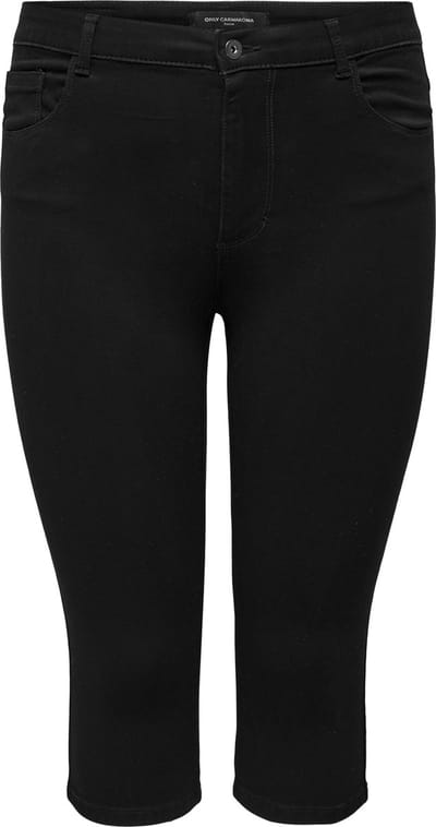 ONLY CARMAKOMA CARAUGUSTA HW SKINNY DNM KNICKERS BLACK Dames Broek - Maat 50