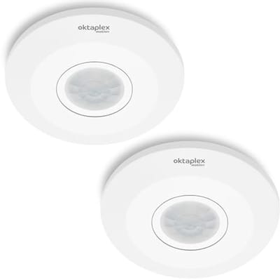 Set van 2 Binnenbewegingsmelders 360 Graden PIR Sensor 8m Bereik Plafondmontage LED