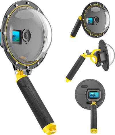 Telesin OA-DMP-001 waterdichte Dome behuizing voor DJI Osmo Action 3/4 - Maak split-level beelden - Met foto-trigger - Waterdicht tot 30M - Selfie modus
