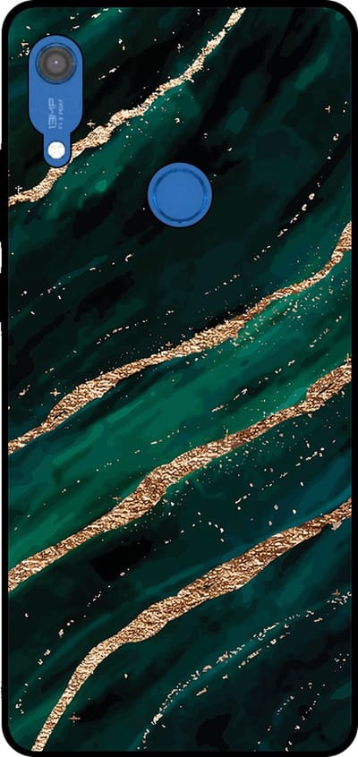 Smartphonica Telefoonhoesje Geschikt voor Huawei Y6S met marmer opdruk - TPU backcover case marble design - Groen Goud geschikt voor Huawei Y6S
