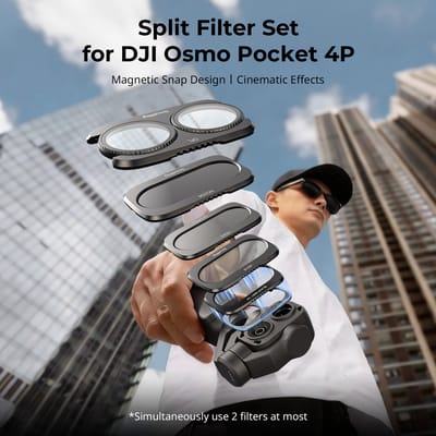 SmallRig Split Filter Kit voor DJI Osmo Pocket 4P met ND16 / ND64 / ND256 / CPL / 1/4 Zwarte Diffusiefilter Basis -6658