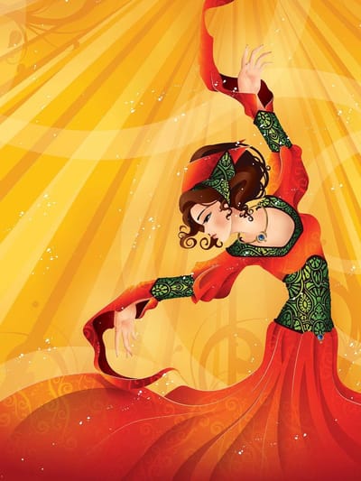 Fotobehang Dancer Flamenco | XXL - 206cm x 275cm | 130g/m2 Vlies