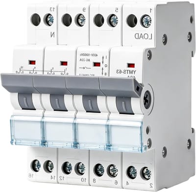 Betrouwbare 63A Overdrachtschakelaar voor Huishoudelijk en Industrieel Gebruik, 4 Polige Veiligheidsschakelaar, Hoogwaardige Dual Power Switch met Hoge Capaciteit