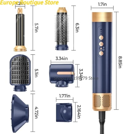Linkforu - 7-in-1 Föhnborstel - Multi Styler met Diffuser - Ionische Föhn Heteluchtstylingkam - Haarkruller