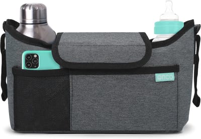 Kinderwagen Organizer - Universele Buggytas met Bekerhouder - Charcoal Grey