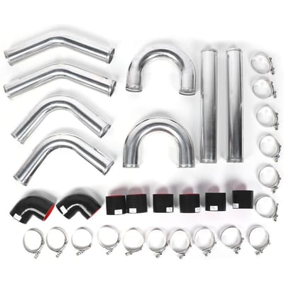 Kit Universel Modifié Intercooler Turbo Tuyauterie 3in 76mm Tuyau Aluminium Accessoire Tuyau Silicone gray