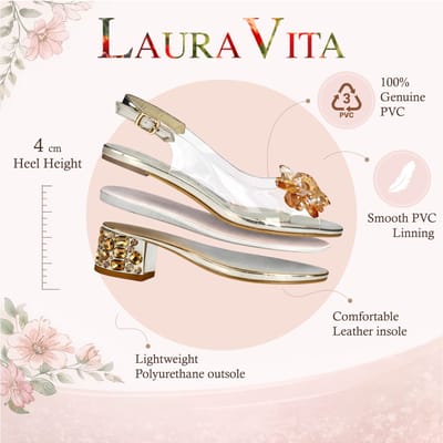 Laura Vita Mily-22 instapsandalen met gouden Cinderella-hak voor dames