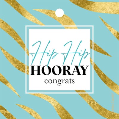 Set 5 kadokaartjes klein – gefeliciteerd - Happy Birthday - verjaardag - Hip hip Hooray - hoera - Wildcards