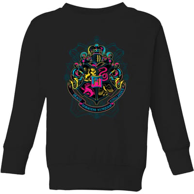 Harry Potter Hogwarts Neon Crest Kids' Sweatshirt - Black - 98/104 (3-4 jaar)