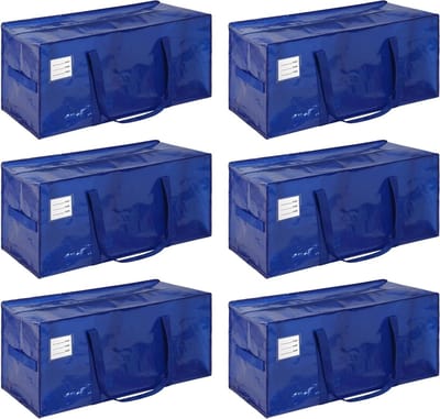 Grote Verhuiszakken - Opbergzakken - Ruimte Besparen - Waterdicht Materiaal - 6 Stuks - Blauw