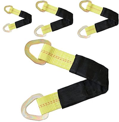 2-inch x 18-inch Tie Down Tow Axle Strap - Pack van 4 Heavy-Duty Cargo Torsion Straps met D-ring en Extra Sleeve Cushioning