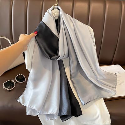 Foulards en soie dégradés pour femmes, marque de luxe, hijab, châles, écharpes, bandana en soie, foulard pour la tête, poncho de plage One Size