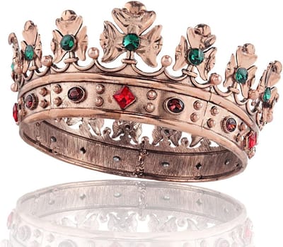 Heren Haaraccessoires voor Cosplay en Feestjes - Metalen Prins Haarkroon met Groene Strass voor Verjaardagen en Paginaants, Ideaal voor Quinceañera en Prom