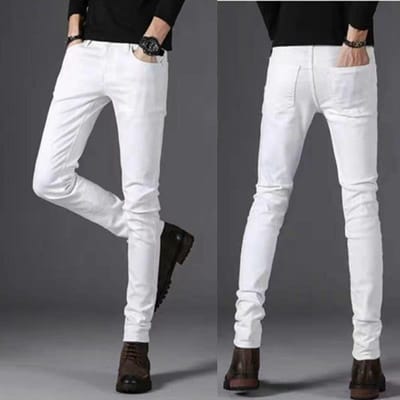 WTEMPO Heren Jeans Zomer Dunne Sectie Effen Kleur Losse Stretch Slim Jeans Eenvoudige Rechte Broek Casual Ademend Persoonlijkheid Broek 32 gray