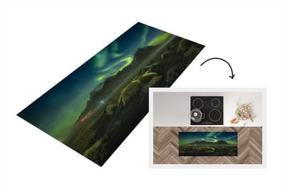 Keukenloper - Loper keuken - Noorderlicht - Auto - IJsland - 120x50 cm - Keukenloper vinyl