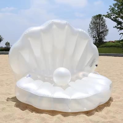 Jouet Gonflable Géant Coquillage avec Bille Perle Flotteur Piscine Jouets Gonflables Lit Extérieur Matelas Fête Plage Été Enfant Adulte perle