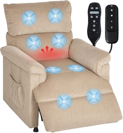 HOMCOM Massagestoel met Relaxfunctie Polyester, Staal 94L x 86B x 105H cm Bruin