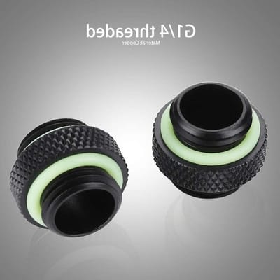 Duurzame compressiekoppeling voor waterkoeling, met afdichtringen en dubbele G1/4 schroefdraad, ideaal voor slangaansluitingen en koelprestaties