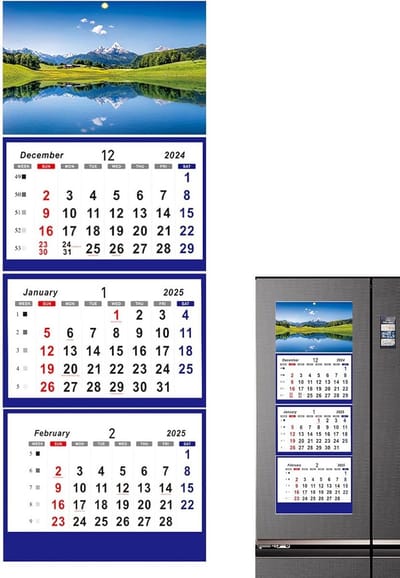3 Maanden Wandkalender 2025 Verticaal Ontwerp voor Langdurige Planning