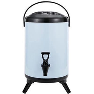 Distributeur de boissons chaudes et froides isolé en acier inoxydable avec robinet pour 8L bleu clair