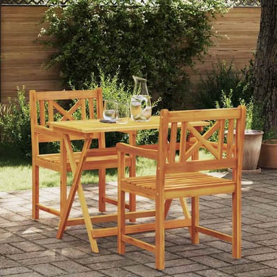 vidaXL - Tuinstoelen - 2 - st - Naturel - Massief - Acacia - Hout